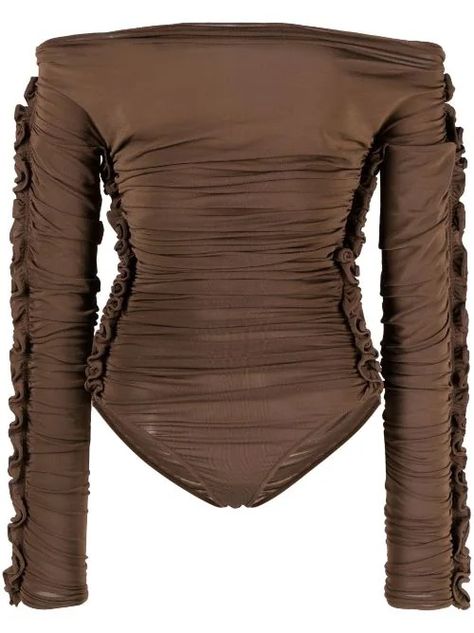 FARFETCH: Saint Laurent… Long Sleeve Corset Top, Saint Laurent Shirt, Chloë Sevigny, Yoko London, Versace Outfit, Jonathan Adler, Marchesa, Lady Dior, Chocolate Brown