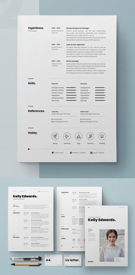 Perfect Elegant Resume Cv Design Letter Graphic Design, Portfolio Pages, Resume Cv Design, Cv Design Professional, Cover Letter Design, Resume Design Professional, Letter Designs, Clean Resume Template, Cv Template Professional