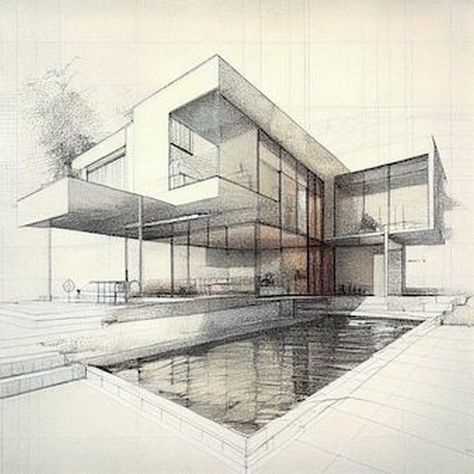 Crafting Perspectives: Exterior Sketch Design Chronicles Buildings Sketch Architecture, Sketch Plan, Interior Architecture Sketch, Drawing House Plans, Furniture Design Sketches, Architecture Drawing Plan, Interior Design Renderings, Interior Architecture Drawing, Architect Drawing