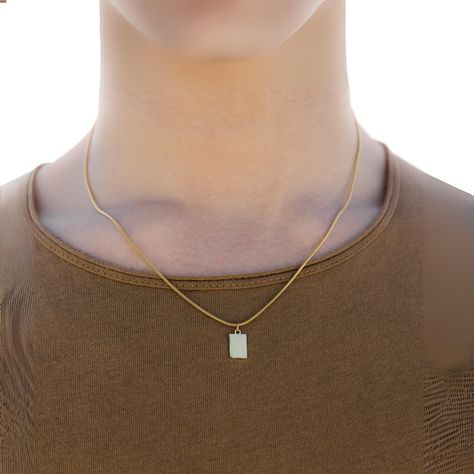 Mens Gold Necklace, Lingot D'or, Gold Bar Pendant, Gold Necklace For Men, Men Jewellery, Chain With Pendant, Etsy Jewellery, Gold Snake Chain, Necklace Clasp