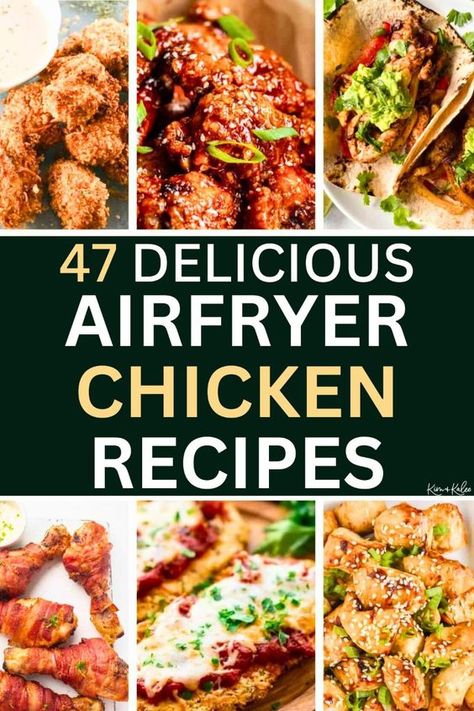 Air fryer chicken is the perfect dinner idea! From juicy chicken breasts to crispy wings and thighs, discover healthy air fryer meals that will transform your dinners into a feast. Perfect for busy evenings, these easy air fryer dinners and lunches will elevate your mealtime with scrumptious and crispy twists on chicken. Find the tastiest and healthiest air fryer chicken recipes right here! #AirFryerRecipes #HealthyEating #EasyDinners #ChickenRecipes Air Fryer Chicken Pieces, Air Fryer Chicken Meals, Chicken In Air Fryer Recipes, Chicken Breasts In Air Fryer, Easy Air Fryer Dinners, Chicken Breast Air Fryer Recipes, Chicken Breast Recipes Air Fryer, Healthy Air Fryer Meals, Chicken Breast Air Fryer