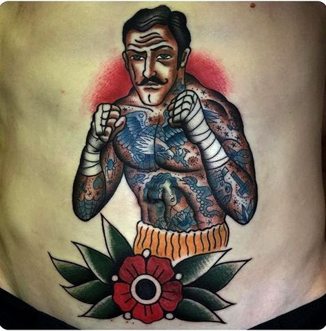 Tatuajes Old School Boxer Tattoo, Boxing Tattoos, Traditional Tattoo Man, Traditional Tattoo Old School, Knuckle Tattoos, Cool Chest Tattoos, Chest Tattoos For Women, Old School Tattoo Designs, Classic Tattoo