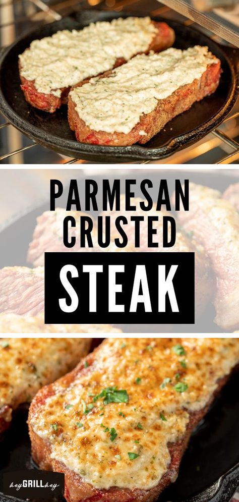 Parmesan Crusted Steak, Crusted Steak, Good Steak Recipes, Hey Grill Hey, Steak Dinner Recipes, Meat Markets, Parmesan Crusted, Grilled Steak, Cooking Class