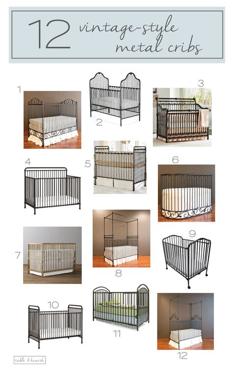 12 gorgeous vintage-style iron cribs!! 2nd Hand Furniture, Nursery Unique, Iron Crib, Gender Neutral Nursery Design, Metal Crib, Dream Kids, Dream Nurseries, Baby Crib Mobile, Baby Room Design