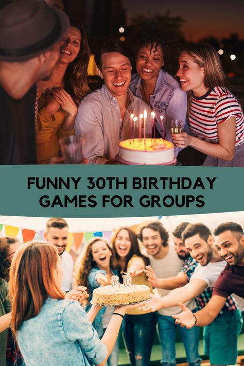 Wildly Fun 30th Birthday Games & Ideas - Fun Party Pop Fun 30th Birthday Party Ideas, 30th Birthday Game Night Theme, Diy Birthday Games For Adults, Games To Play At 30th Birthday Party, 30th Bday Party Games, Dirty 30 Birthday Party Games, 30th Birthday Ideas For Couples, 30th Bday Games, 30th Birthday Party Games Turning 30