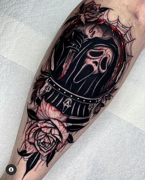 Horror Tattoo Ideas Dark Art, Tattoo Ideas Dark Art, Scary Tattoo Ideas, Tattoo Ideas Dark, Horror Tattoo Ideas, Tattoo After Care, Cute Halloween Tattoos, Halloween Tattoos Sleeve, Kawaii Logo