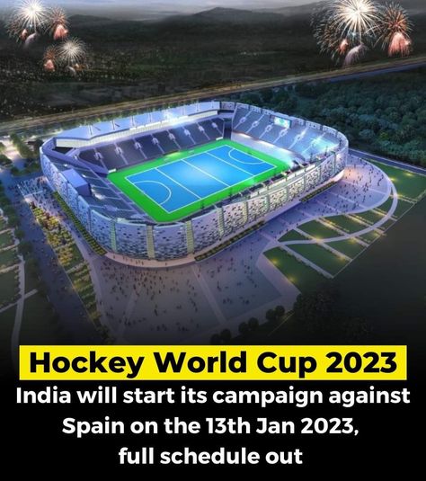 2023 Men's FIH #Hockey World Cup will be held at the #Kalinga Stadium in #Bhubaneswar and #BirsaMunda International Hockey Stadium in #Rourkela, #India from 13 to 29 January 2023. Hockey Stadium, Hockey World Cup, January 2023, World Cup, Hockey, Hold On, Places To Visit, Spain, Pool