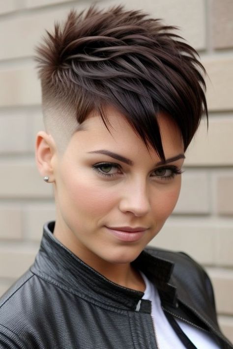 26+ Short Hairstyles for Black Women 12 Short Hairstyles For Black Women, Shaved Hair Cuts, Short Shaved Hairstyles, Funky Short Hair, Short Hair Images, Short Hair Pixie Cuts, Spiked Hair, Super Short Hair, Edgy Short Hair