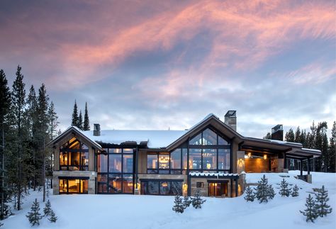 Featured Portfolio - Centre Sky Architecture Chalet Exterior, Winter House Exterior, Winter Chalet, Sky Architecture, Mountain Home Exterior, Mansion Exterior, Rustic Exterior, Modern Mountain Home, Ski House