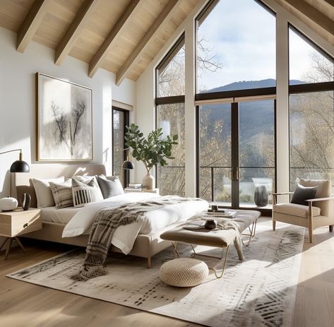 Vaulted Ceiling Ideas, Farmhouse Interior, Rustic Bedroom, Dream House Plans, Dream Bedroom, Barndominium, House Inspo, Dream Home Design, Home Fashion