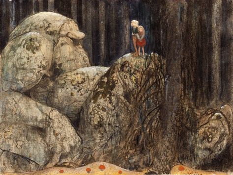 John Bauer, Swedish illustrator (1882-1918). Bland tomtar och troll (Among Gnomes and Trolls). Kay Nielsen, John Bauer, Edmund Dulac, Fairytale Art, Arabian Nights, Art And Illustration, Children's Book Illustration, Book Illustration, In The Woods