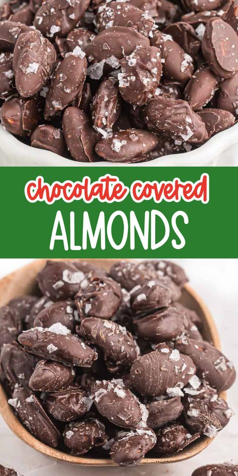 Made with just three ingredients, these chocolate covered almonds are a delicious and easy to make no-bake dessert that is sure to satisfy your sweet tooth for Christmas! Chocolate Cover Almonds, Chocolate Covered Walnuts Clusters, Recipes With Almonds Desserts, Chocolate Covered Almonds Recipe, Easy Crock Pot Pasta, Recipe With Almonds, Vegan Breakfast Burrito, Almond Desserts, Make Dessert