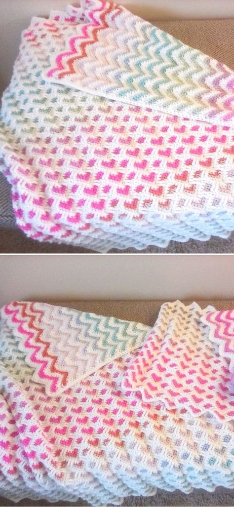 Heartbeat Ripple Crochet Blankets - Pattern Center Heart Blanket Crochet Pattern, Crochet Heart Blanket, Crochet Ripple Blanket, Crocheted Blanket, Crochet Stitches For Blankets, Blanket Ideas, Crochet Blanket Designs, Crochet Blanket Afghan, Baby Afghan Crochet