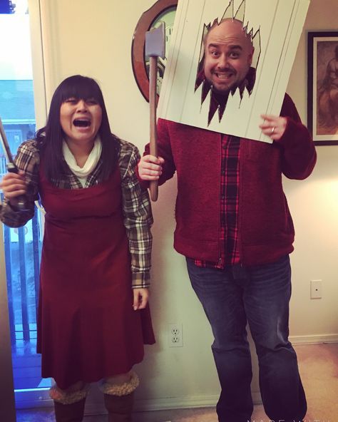 Jack and Wendy Torrance- The Shining Jack And Wendy Torrance, Jack The Shining Costume, The Shining Family Costume, The Shining Jack Torrance, Wendy And Jack Torrence Costumes, The Shining 1980 Movie Poster, Halloween Camping, Matching Halloween Costumes, Matching Halloween