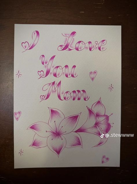 Mothers Day Drawings, Mom Drawing, Easy Graffiti Drawings, Cholo Art, Chicano Drawings, Easy Love Drawings, Flower Art Drawing, Graffiti Style Art, Cute Canvas Paintings