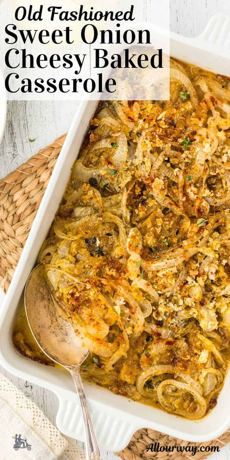 Sweet Onion Casserole Baked Onions Recipe Simple, French Onion Bake, Scalloped Onions Casserole, Creamed Onions Thanksgiving, Onion Side Dish Recipes, Onion Casserole Recipes, Baked Onions Recipe, Onion Uses, Sweet Onions Recipe