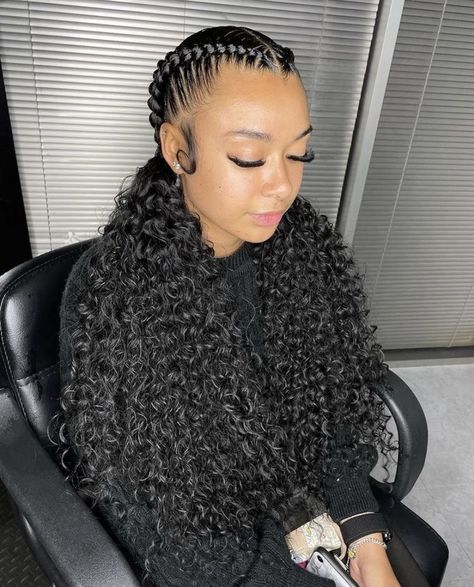 Two Cornrow Braids, Feed Ins, Cornrow Ponytail, Two Braid Hairstyles, Twisted Hair, Big Box Braids Hairstyles, Feed In Braids Hairstyles, African Hair Braiding Styles, Cute Braided Hairstyles