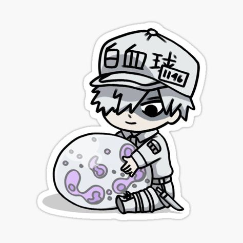 Cell At Work, U 1146, White Blood Cell, Cells At Work, Homemade Stickers, Anime Paper, Work Stickers, White Blood, Stickers Redbubble