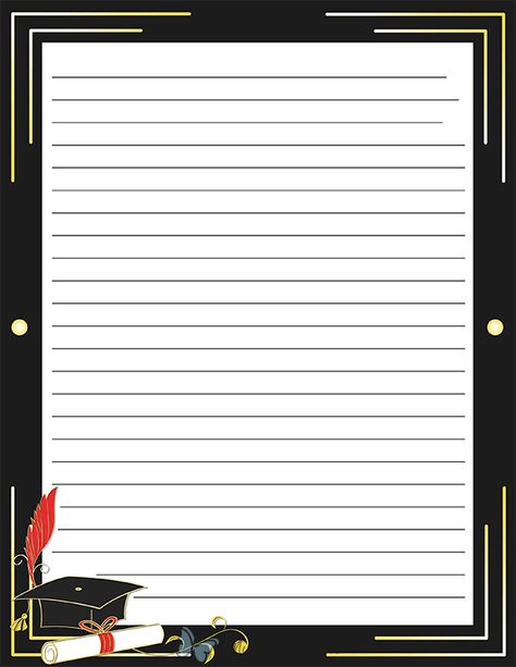 Printable Graduation Stationery Graduation Paper Free Printable, Free Writing Paper Printables, Graduation Stationary, Stationary Printable Free, Free Printable Stationery Paper, Graduation Centerpieces, Free Writing Paper, Printable Things, Stationary Printable