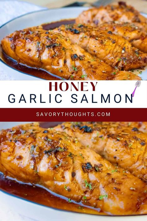 Easy Honey Garlic Salmon, Honey Garlic Glazed Salmon, Honey Glazed Salmon, Salmon Glaze Recipes, Honey Garlic Salmon, Garlic Salmon, Honey And Soy Sauce, Baking Decorating, Honey Garlic Sauce