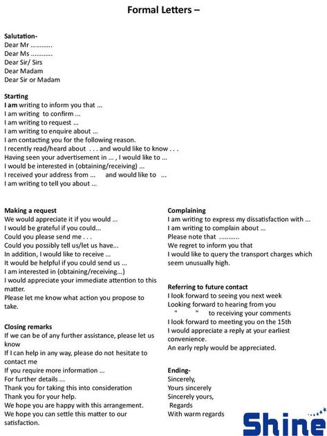 Expressions For Writing, Email Writing Format, Formal Letter Writing Format, Informal Letter Writing, Letter Writing Format, English Letter Writing, Formal Letter Writing, Business Writing Skills, Formal Letter