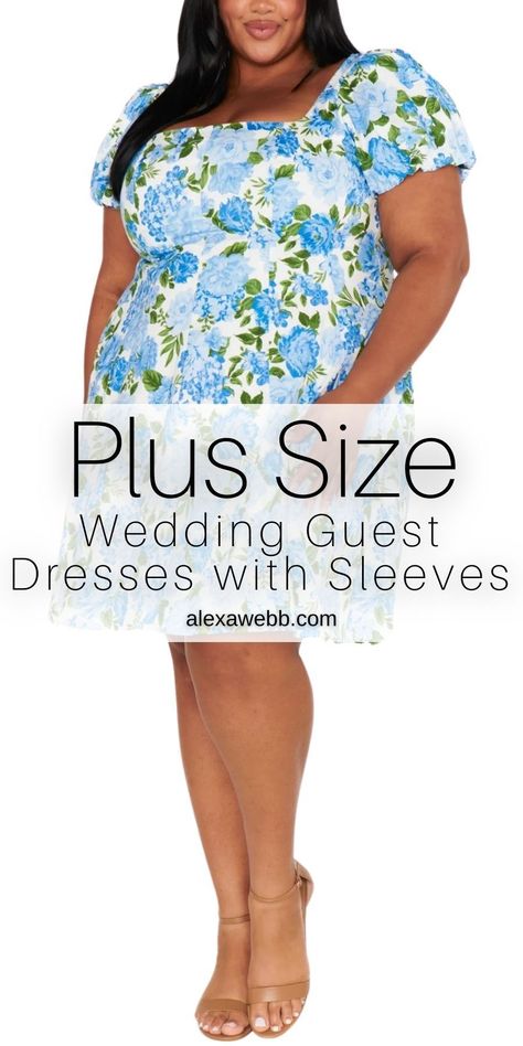 Sixty-six plus size wedding guest dresses with sleeves. A curated collection of plus size dresses that are perfect for spring and summer weddings. Alexa Webb Wedding Guest Dresses With Sleeves, Floral Dress Wedding Guest, Plus Size Wedding Guest, Alexa Webb, Plus Size Wedding Guest Dresses, Loungewear Fashion, Plus Size Cocktail Dresses, Plus Size Party Dresses, Semi Formal Dresses