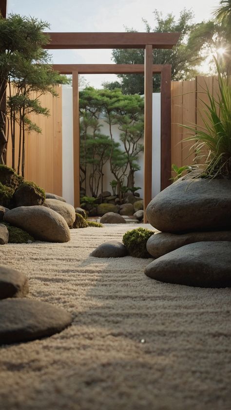 Discover calming Zen garden ideas for creating a Japanese-inspired design with small modern and meditative spaces Transform your backyard or indoor space with DIY inspirations for a peaceful retreat Low Maintenance Zen Garden, Zen Garden Design Meditation Space, Zen Garden Japan, Zen Garden Photography, Zen Garden Ideas, Zen Garden Desktop, Japan Garden Zen, Chill Space, Emirates Hills