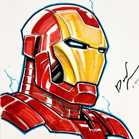 Hij kan goed vechten en heeft metaal dingen Iron Man Comic Art, Iron Man Artwork, David Nakayama, Iron Man Drawing, Iron Man Tattoo, Retro Comic Art, Marvel Art Drawings, Iron Man Comic, Man Drawing