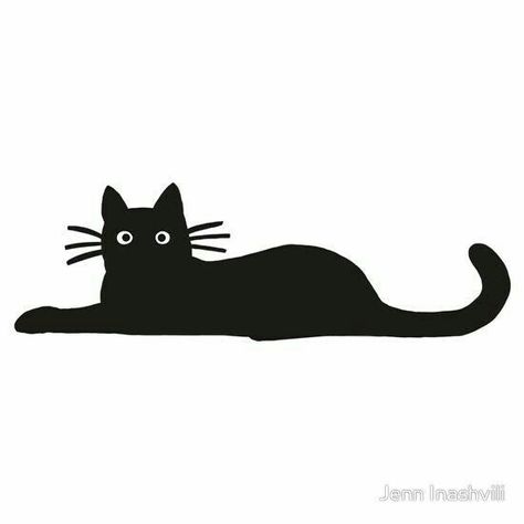 Black Cat Drawing, Black Cat Tattoos, Black Cat Sticker, Cat Tat, Image Chat, Black Cat Art, A Black Cat, Cat Silhouette, Cats Illustration