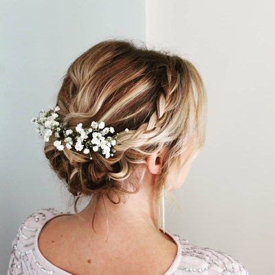 Bridesmaid Hair Updo Braid, Bridesmaid Hair Braid, Bridesmaid Hair Flowers, Textured Updo, Loose Wedding Hair, Loose Updo, Wedding Hair Up, Hair Specialist, Bridal Hair Updo