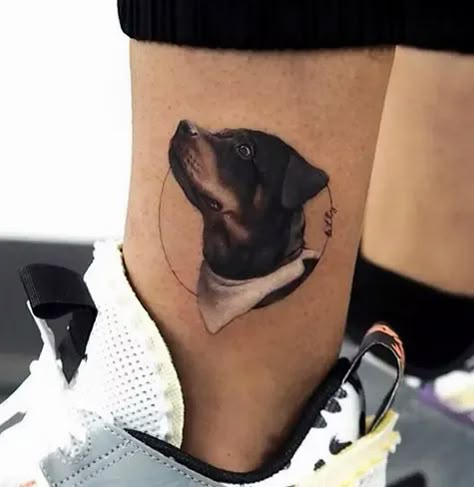 The 14 Cutest Puppy Tattoo Designs Inspired by Rottweilers Rottweiler Tattoo Ideas, Bailey Tattoo, Pet Memorial Tattoos, Boxer Dog Tattoo, Rottweiler Tattoo, Puppy Tattoo, Pet Memorial Tattoo, Pattern Tattoos, Pet Tattoos