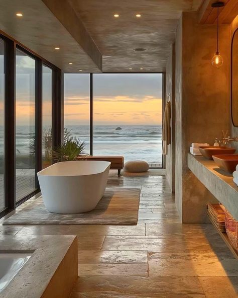 Beach Luxury House, Bathroom Decor Modern, Modern Bathroom Designs, Tranquil Bathroom, Bedroom Needs, Most Beautiful Homes, Modern Bathroom Ideas, Bathroom Big, Plush Area Rug