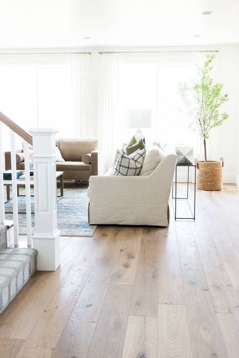 Vineyard Parade Home - Transitional - Living Room - Salt Lake City - by Studio McGee | Houzz UK Hardwood Floor Colors, Light Wood Floors, Flooring Inspiration, Plywood Furniture, Floor Colors, Studio Mcgee, Living Room Flooring, Room Flooring, Style At Home