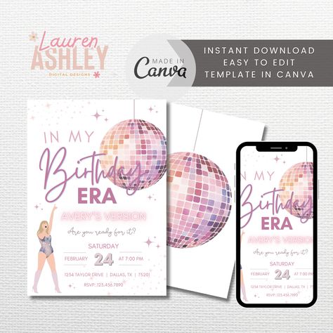 ARE YOU READY FOR IT? Editable Birthday Invitation template in Canva! Taylor Swift Birthday Invitations, 18th Birthday Invites, Taylor Swift Party, Taylor Swift Birthday, Invitations Birthday, Birthday Invitation Template, Jan 11, Birthday Invite, 7th Birthday