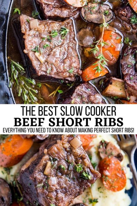 Crockpot Beef Short Ribs Crock Pot, Best Short Ribs Recipe Crock Pot, Slow Cook Short Ribs Crock Pots, Beef Chuck Short Ribs Recipes Crock Pot, Short Rib Crock Pot, Beef Chuck Short Ribs Recipes, Beef Short Ribs Crock Pot, Crock Pot Short Ribs, Beef Ribs Recipe Slow Cooker