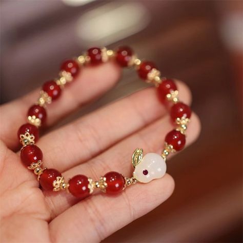 Jade Bracelet Lucky Red Year Of The Rabbit 2023, Rabbit 2023, Rabbit Year, Jade Rabbit, The Year Of The Rabbit, Red Beaded Bracelet, Bracelets With Meaning, Hetian Jade, Year Of The Rabbit