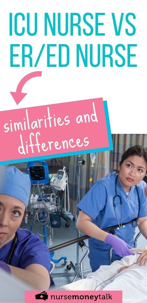 Between ICU nurse and ER/ED nurse, which one should you pick? We're sharing the similarities and differences of each nursing to help you decide! #nursecareers #nursejobs Different Types Of Nursing Jobs, Utilization Review Nurse Tips, Nursing Career Paths, Nurse Specialties, Critical Care Transport Nurse, Ed Nurse, Nurse Money, Er Nurse Memes Humor, Emergency Room Nurse