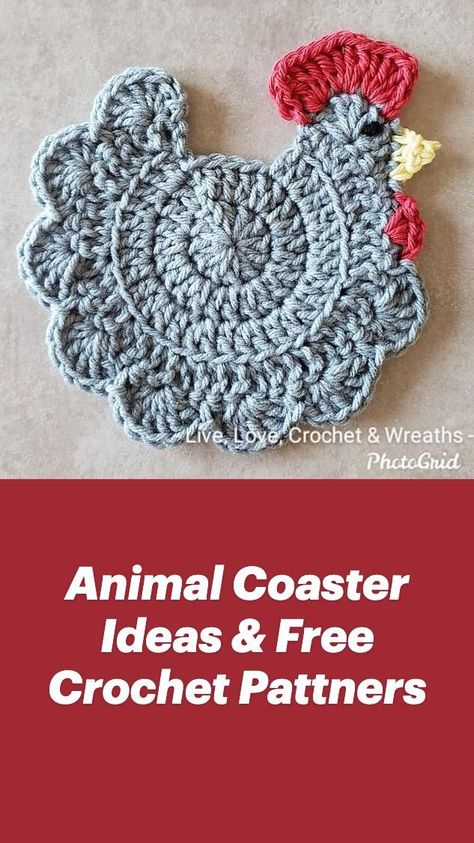 Coaster Ideas, Crochet Potholder Patterns, Crochet Coasters Free Pattern, Crochet Wreath, Crochet Chicken, Earrings Patterns, Crochet Coaster Pattern, Crochet Earrings Pattern, Crochet Dishcloths