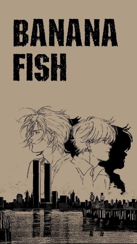 Bananafish Poster, Banana Fish Lockscreen, Anime Retro Poster, Banana Fish Poster, Poster Manga, Banana Art, Fish Wallpaper, K Wallpaper, Japon Illustration