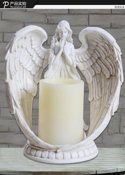 Character Ornaments, Angel Statues Sculpture, Angel Wings Wall Decor, Resin Angels, Elegant Candle Holders, Angel Candle, Angel Wings Wall, Electronic Candles, Garden Home Decor