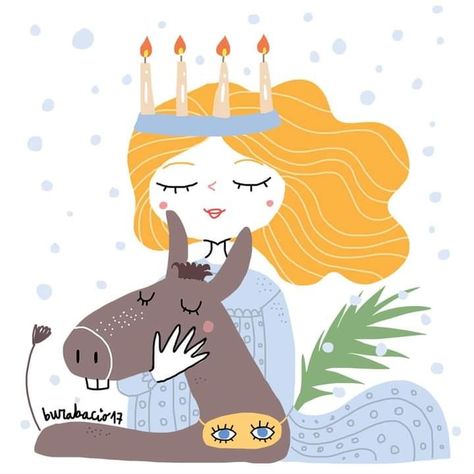 Lovely Illustrations, Winter Illustration, Santa Lucia, Umbria, Christmas And New Year, Book Design, Christmas Time, Advent, Christmas