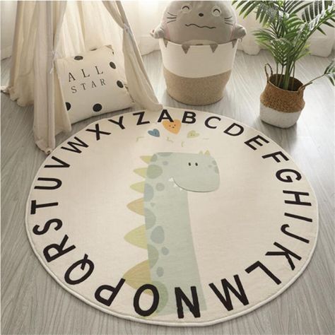 Dino Alphabet, Alphabet Rug, Baby Crawling Mat, Nursery Area Rug, Dinosaur Room, Alphabet Nursery, Carpets For Kids, Playroom Rug, Dinosaur Nursery