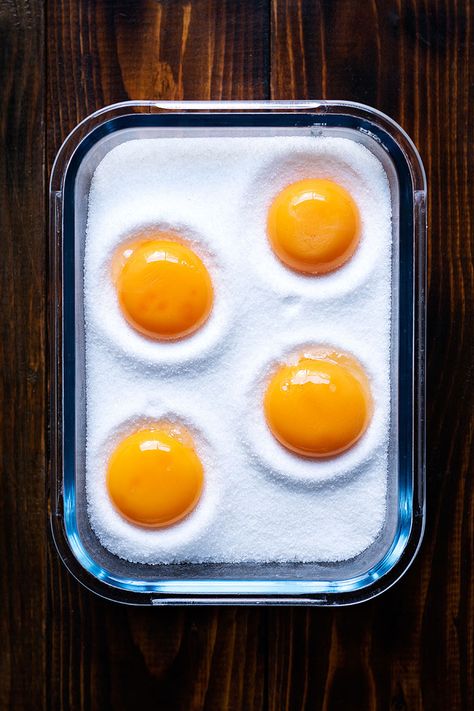 How to make salt cured egg yolks Salt Cured Egg Yolks, Egg Yolk Recipe, Yolk Recipes, Egg Yolk Recipes, Cured Egg Yolk, Cured Egg, Egg Food, Salted Egg Yolk, Egg Fast