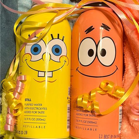 Are You A Spongebob Fan? Is There Someone In Your Life That’s A Spongebob Fan? Then This Is The Gift For You??? 16.9 Fluid Ounces Or Purified Water With Added Electrolytes. Aluminum Can That Can Be Used Over And Over And. It Also Keeps Everything Colder Longer. 1 For $10 Or 2 For $15 Spongebob Items, Spongebob Merch, Spongebob Party Favors, Spongebob Things, Spongebob Stuff, Spongebob Party, Crystal Drawing, Essentials Aesthetic, Spongebob Patrick