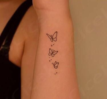 $4.81 Three Butterfly Tattoo, Simple Dainty Tattoos, Three Butterflies Tattoo, Butterfly Temporary Tattoo, Dainty Tattoos, Tattoo Set, Tiny Heart, Basic Shapes, Less Is More