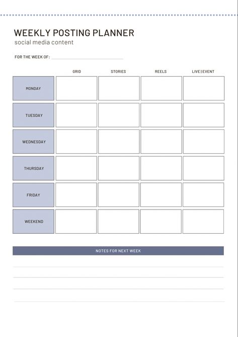 Study Planner Printable Free, Travel Planner Template, Social Media Marketing Planner, Social Media Content Strategy, Social Media Content Planner, Study Planner Printable, Weekly Planner Free, Planner Writing, Content Plan