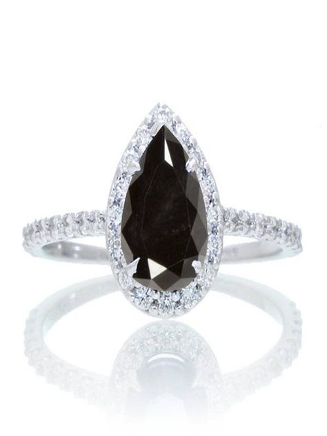 Celebrity Engagement Ring, White Gold Promise Ring, Gold Promise Rings, Engagement Celebration, Celebrity Engagement Rings, Best Engagement Rings, Black Diamond Ring Engagement, Black Diamond Ring, Gemstone Engagement