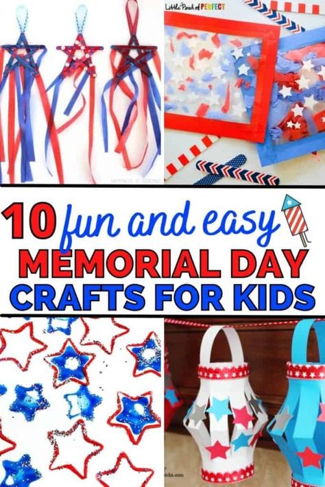 10 Easy and Fun Patriotic 4th of July and Memorial Day Crafts for Kids to Make – Habitat for Mom Memorial Day Crafts For Kids, Patriotic Crafts For Kids, Memorial Day Crafts, Labor Day Crafts, Memorial Day Activities, American Flag Crafts, July Crafts For Kids, Fourth Of July Crafts, Summertime Crafts