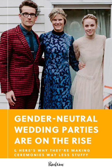 Gender Neutral Bridal Party, Neutral Bridal Party, Bridal Party Proposal Ideas, Non Gender, How Many Bridesmaids, Virtual Wedding, Gender Binary, Gender Party, Gender Free