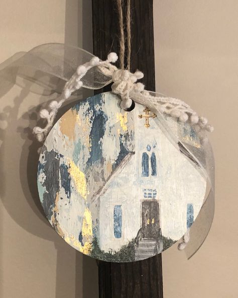 Nativity Ornaments Diy, Dance Cookies, Painted Churches, Painted Ornament, Religious Crafts, Christian Crafts, Christmas Ornament Ideas, Make To Sell, Nativity Ornaments